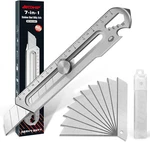 7-IN-1 Mutipurpose Utility Knife, Stainless Steel Retractable Box Cutter, Heavy. Fixed Price $13.89.