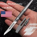 Edc Titanium Utility Knife Scalpel Paper Cutter W 10 Blades Outdoor Tool. Fixed Price $19.63.