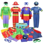 Boys Superhero Dress Costumes Set For Ages 3-7 Fireman Policeman. Fixed Price $39.27.