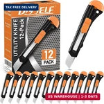 Diyself 12-PACK Box Cutters, Disposable Utility Knife, Retractable Fo. Fixed Price $13.48.