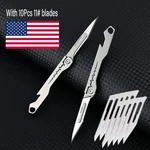 Us Mini Titanium Pocket Utility Folding Knife Scalpel Blades Opener Keychain Edc. Fixed Price $17.49.