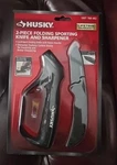 Husky 2-PIECE Folding Sporting Knife And Sharpener New Sealed 1007 768 482. Fixed Price $14.50.