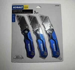 Kobalt Folding Lockback Utility Knife Set ( 3 Pack ) With Blades. Brand New!. Fixed Price $19.98.