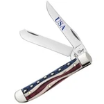 Case Xx Mini Trapper Patriotic Pocket Knife Stainless Blades Smooth Bone Handle. Fixed Price $126.99.