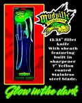 Mudville Catmaster 12.25 Fillet Knife +sheath:teflon Steel 7 Blade,glow Dark. Fixed Price $14.99.
