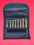 Starrett SB565Z Brass Drive Pin Punch Set, 4" Length, Fabric Pouch Stock. Fixed Price $84.00.