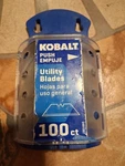Kobalt Utility Blades High Carbon Steel Silver Half Container. Fixed Price $9.50.