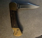 Klein Tools 44031 Lockback Pocketknife Clip Point Plain Edge Wood/brass. Fixed Price $16.00.