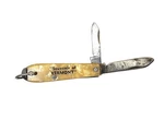 Vintage 50'S Souvenir Of Vermont 2 Blade Folding Pocket Knife Yellow Usa W/ Bail. Fixed Price $19.99.