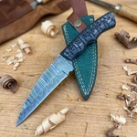 Damascus Hunting Knife Usa Sword & Blade Armory Micarta Spear Point With Sheath. Fixed Price $30.59.