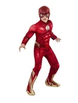 The Flash Movie Deluxe Child Costume Padded Jumpsuit And Mask Size Chart. Fixed Price $40.99.