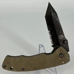 Ft Tactical Partially Serrated Folding Pocket Knife Tan Handle. Fixed Price $19.99.