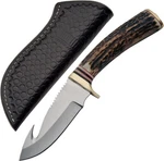 Hunting Knife Stag Handle Gut Hook 4IN Blade Stainless Steel + Leather Sheath. Fixed Price $36.88.