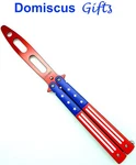 9 1/4" New Wartech American Flag Butterfly Practice Training Pocket Knife Knives. Fixed Price $14.80.