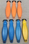 Lot Of 7 New Klever Koncept Safety Box Cutters Made In The U.s.a. Blue Orange. Fixed Price $9.99.