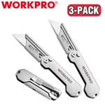 Workpro 3-PACK Folding Utility Knife Set Edc Box Cutter Quick Change Blade. Fixed Price $18.99.