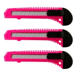 3X Bulk Utility Knife Box Cutters Snap Off Blade Neon Pink. Fixed Price $8.89.