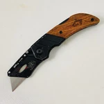 Husky Wood Handle Edc Lockback Pocket Knife Utility Razor Box Cutter, Nice!. Fixed Price $12.77.
