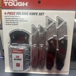 Hyper Tough 4-PIECE Folding Utility Knife Set +25 Blades Brand New. Fixed Price $15.00.