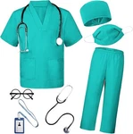 Doctor Costume For Kids 7PCS Toddler Nurse Scrubs Set With Halloween Dress Up.... Fixed Price $23.99.