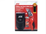 Ace 0258002 Folding Lock-back Utility Knife Set Black/red. Fixed Price $18.00.