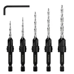 5-PACK Countersink Drill Bit Set, #4, #6, #8, #10,#12, M2 Hss, 4-FLUTE Design,. Fixed Price $25.79.