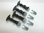Hood Hold Down Latches Black Rubber / Steel With Easy Grip T-handle. Fixed Price $37.39.