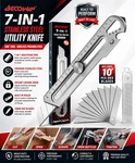 Becowin 7-IN-1 Mutipurpose Utility Knife, Stainless Steel Retractable Box Cutter. Fixed Price $11.99.