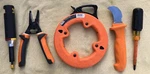 5 Klein Tools Lineman's Skinning Knife Strippers/cutters Impact Punch Down Tape+. Fixed Price $110.00.