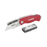 Husky Folding Lock-back Utility Knife, Red With 10-BLADES. Fixed Price $23.83.