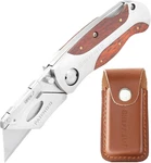 Sheffield 12818 Folding Utility Knife With Leather Sheath, Quick-change. Fixed Price $26.97.