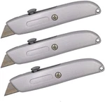 Wideskall Heavy Duty Box Cutter Retractable Blade Metal Pack Of 3, Silver. Fixed Price $13.35.