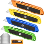 4 Pack Retractable Box Cutter Utility Knives 10 Blades Heavy Duty Work Cardboard. Fixed Price $13.30.