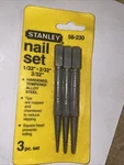 Stanley Nail Set 58-230 3-PCS 1/32 2/32 3/32 Made In Usa Nos 1986 New Old. Fixed Price $16.75.
