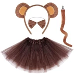 Dxhycc Monkey Costume Set Ears Headband Tail Bowtie One Size, Brown. Fixed Price $18.98.