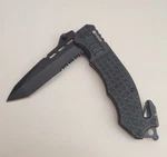 Rare Bibury Black Folding Knife W/ Cutting Groove 3.5" Blade. Fixed Price $13.99.