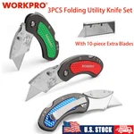 Workpro 3PC Folding Utility Knife Set Quick Change/back-lock W/10PC Extra Blades. Fixed Price $19.99.