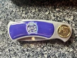 Sacramento Kings Nba Logo Folding Pocket Knife W/ Collectible Tin Case. Fixed Price $25.00.