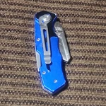 Kobalt Folding Utility Knife Box Cutter, Blue/silver Metal Handle, Ss Blade. Fixed Price $6.00.