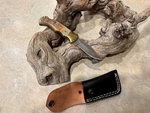 Swee Damascus Folding Blade Knife W/ Rams Horn Handle, Lock Back & Sheath. Fixed Price $22.50.