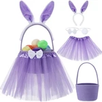 Tutu Easter Baskets Costume Ruffled Tulle Fluffy Ears And Bunny Headba.... Fixed Price $34.70.
