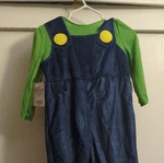 Disguise Luigi Infant Costume Jumpsuit & Hat 12-18 Months Green Blue Polyester. Fixed Price $16.99.