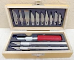 Elmer's X-acto Knife Set Wood Box Handles 13 Blades. Fixed Price $17.99.
