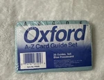 Oxford A-z Card Guides Cut Tabs Blue Pressboard P3525. Fixed Price $9.99.