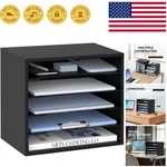 Space-saving 5-COMPARTMENT Wooden Desk Organizer For Efficient Paper Management. Fixed Price $53.99.
