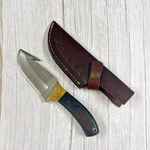 8" Hunting Knife With 4" Gut Hook Blade & Leather Sheath Fixed Outdoor. Fixed Price $19.00.