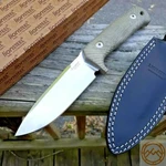 Lionsteel T5 Fixed Knife 5" Niolox Tool Blade Green Canvas Micarta Handle. Fixed Price $182.19.