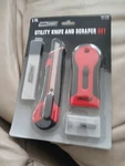 Tool Shop Utility Knife And Scraper Set Additional Blades New In Package. Fixed Price $9.78.