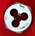 Irwin Hanson M6.3 1.0 Metric 1" Hex Carbon Steel Re-thread Die 6.3MM ( 6629 ). Fixed Price $11.95.