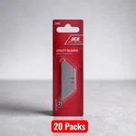 20 Packs (100) Ace Heavy Duty Utility Blades. Fixed Price $19.99.